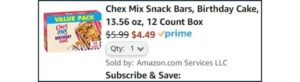 Chex Mix Snack Bars 12 Pack