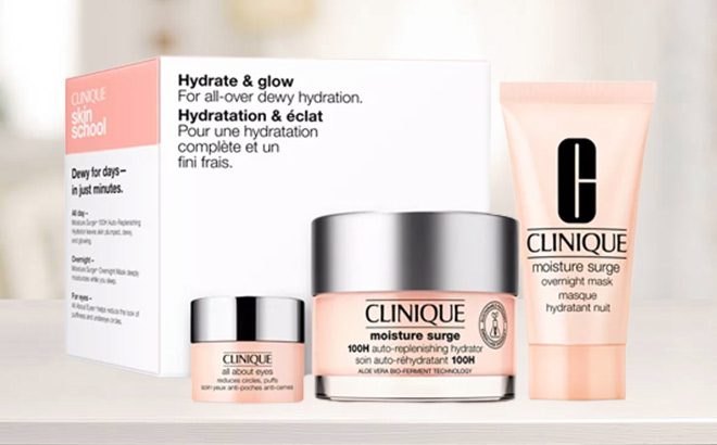 Clinique 3 Piece Hydrate and Glow Skincare Set