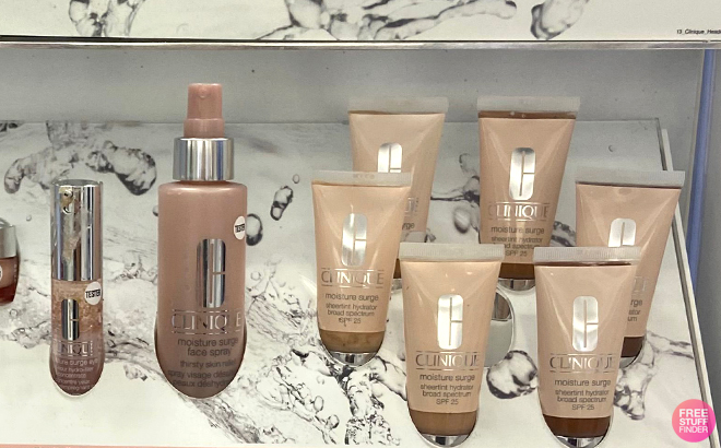 Clinique Moisture Surge Sheertint SPF 25 on a Store Display