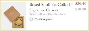 Coach Outlet Boxed Small Pet Collar In Signature Canvas Checkout Page