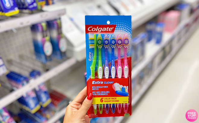 Colgate Extra Clean Toothbrush Soft Toothbrush for Adults 6 Count Pack of 1