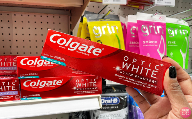 Colgate Optic White Stain Fighter Teeth Whitening Toothpaste Fresh Mint Gel