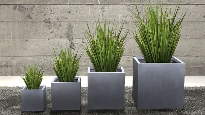 Concrete Pot Planter Gray