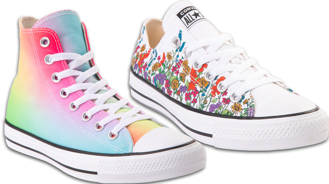 Converse Womens Gradient Heat and White Wildflowers Shoes