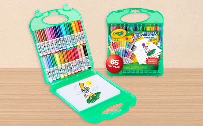 Crayola Pip Squeaks Marker 65 Piece Set on a Table