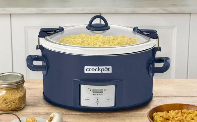 Crock Pot One Touch Cook and Carry Slow Cooker Blue