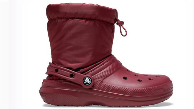 Crocs Classic Lined Neo Puff Boots in Garnet Color