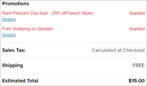 Crocs Marbled Sandals Checkout Screen
