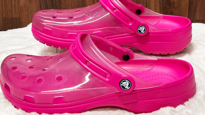 Crocs Translucent Candy Pink Clogs