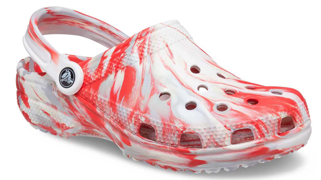 Crocs Unisex Classic Marbled Clog Flame White Color