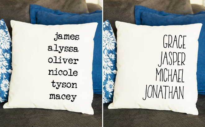 Custom Pillow Covers with Names