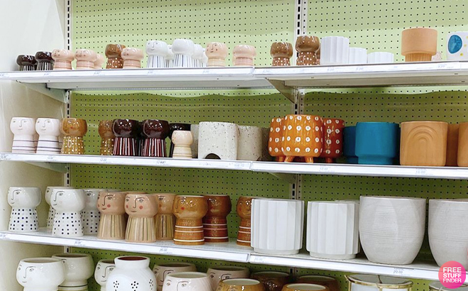Decorative Planters on Shelves at Target