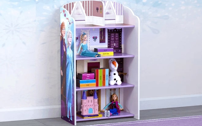 Delta Children Disney Frozen II Wooden Playhouse 4 Shelf Bookcase