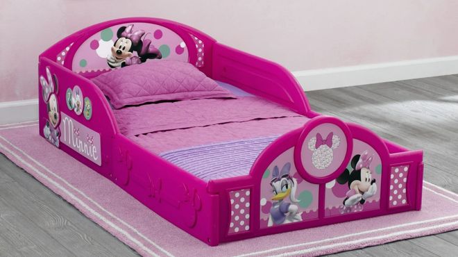 Delta Children Disney Minnie Mouse Plastic Sleep and Play Toddler Bed