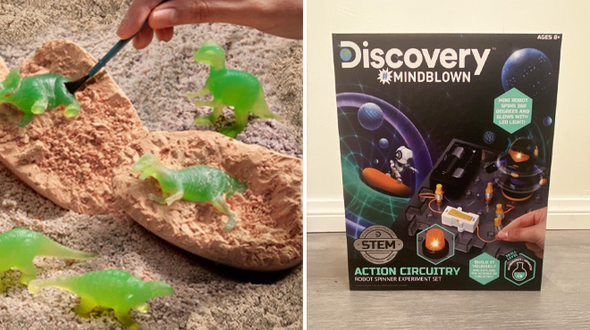 Discovery Dinosaurs Excavatio Eggs and Experiment Robot Spinner Sets