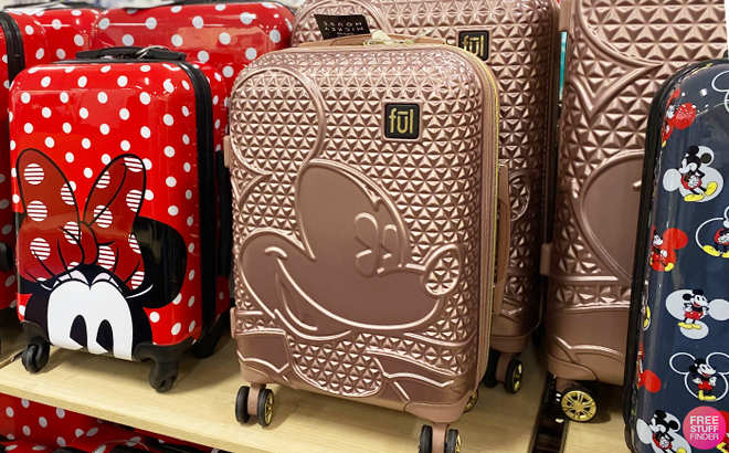 Disney Luggages in a Shelf