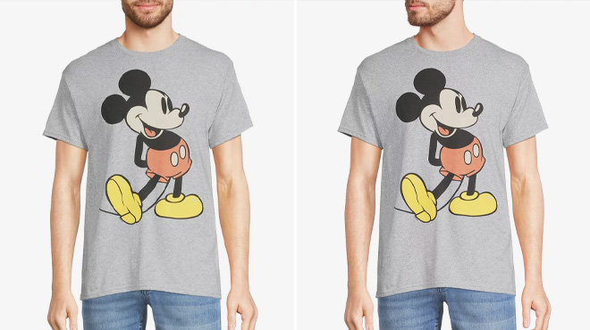 Man Wearing a Disney Mens Giant Mickey Mouse Shirt