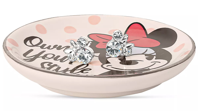 Disney Minnie Mouse Crystal Stud Earrings in Bonus Dish