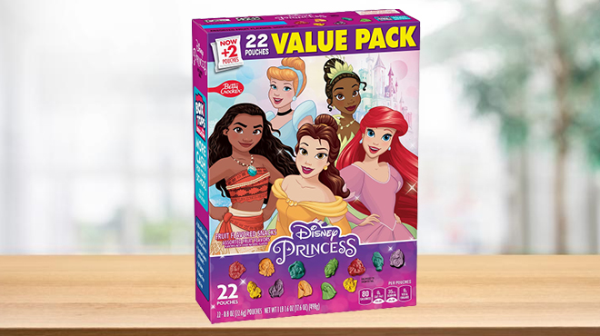 Disney Princess Fruit Flavored Snacks 22 Count on a Table
