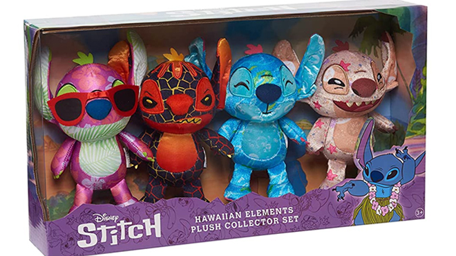 Disney Stitch Hawaiian Elements 4 Piece Plush Set
