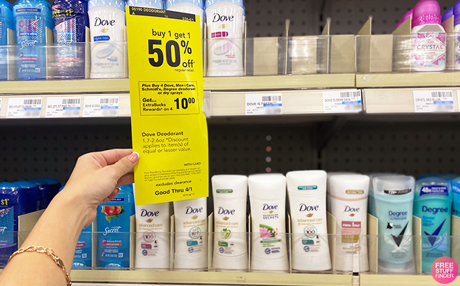 Dove Ultimate Deodorant Sticks On A Shelf
