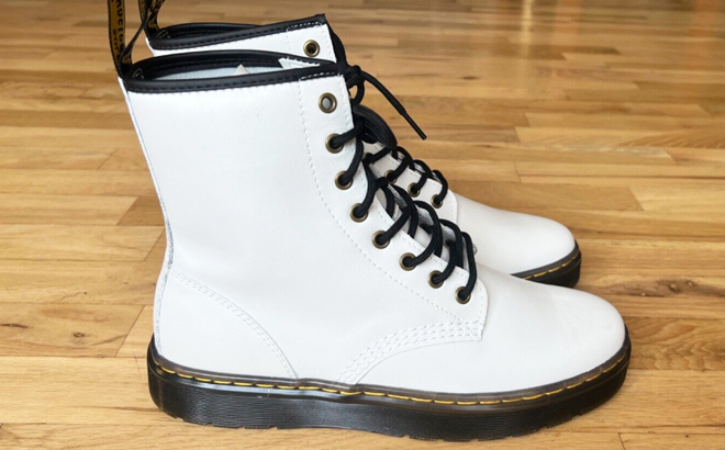 Dr Martens Womens White Combat Boots