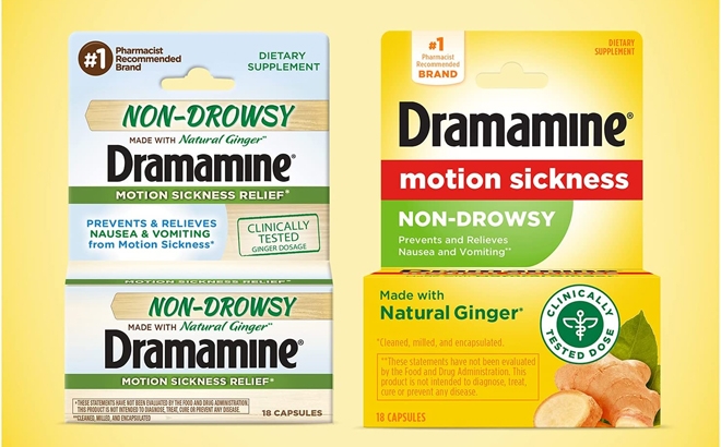 Dramamine Motion Sickness Non Drowsy 18 Count