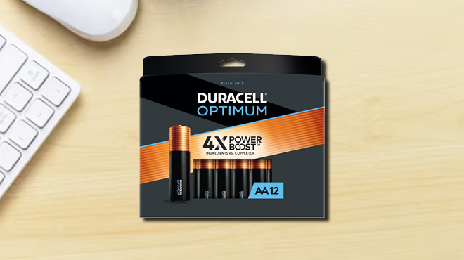 Duracell Optimum AA Batteries with Power Boost Ingredients 12-Count Pack