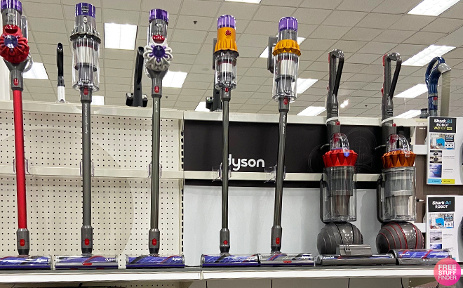 Dyson V12 Detect Slim Cordless Vacuum Cleaner on a Shelf