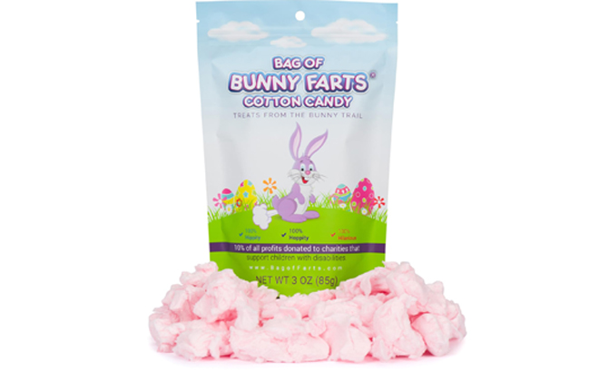 Easter Bunny Cotton Candy on a White Background