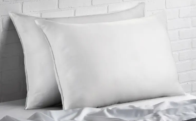 Ella Jayne Home Superior Stomach Sleeper Pillow 2 Piece Set on the Bed
