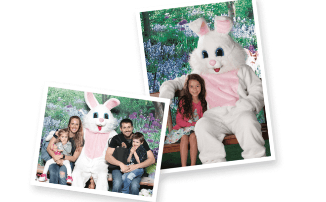 Family Easter Photo with Easter Bunny at Cabelas or Bass Pro