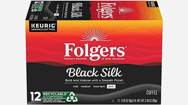 Folgers Black Silk Dark Roast Coffee 72 Keurig K Cup Pods