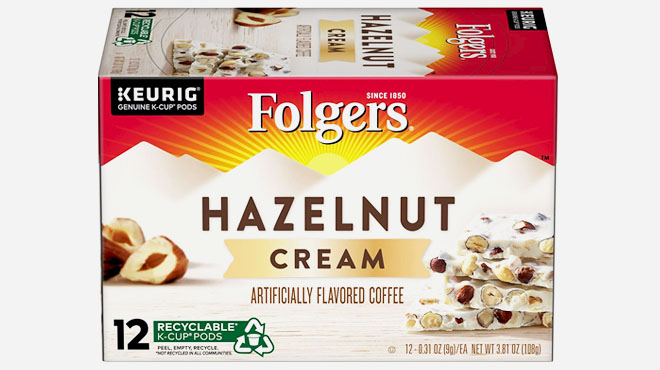 Folgers Hazelnut Cream Flavored Coffee 72 Keurig K Cup Pods