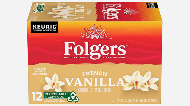 Folgers Vanilla Biscotti Flavored Coffee 72 Keurig K Cup Podss