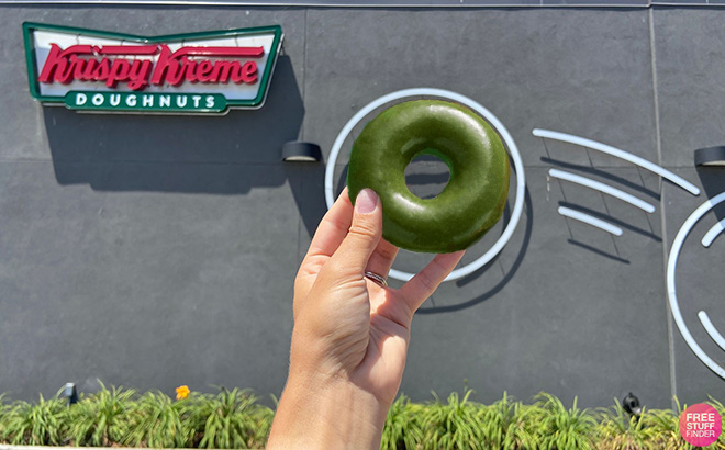 Green Krispy Kreme Doughnut for St. Patrick's Day