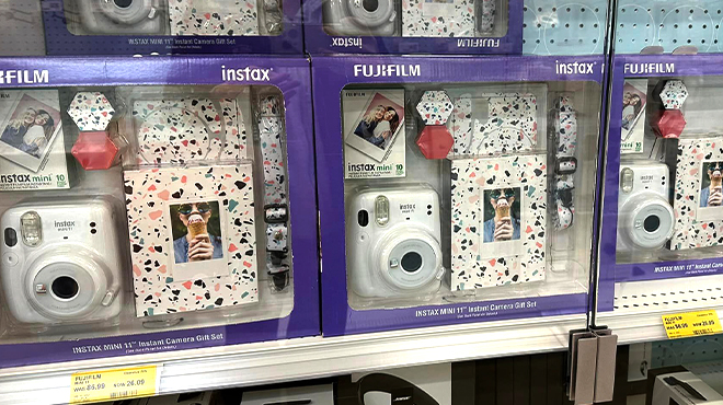 Fujifilm Mini 11 Instant Camera Gift Set on Shelf