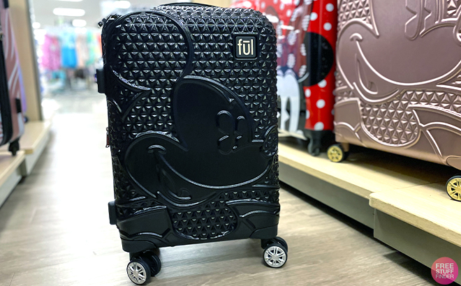 Ful Disney Mickey Mouse 21 Inch Black Hard Sided Rolling Luggage