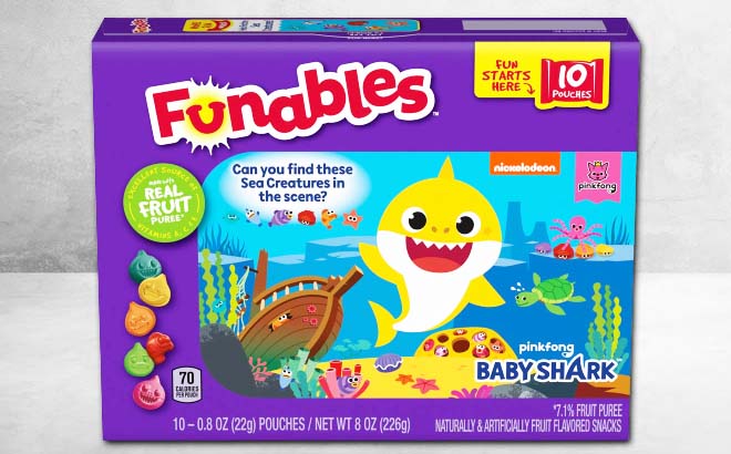 Funables Baby Sharks Fruit Snacks 10 Count
