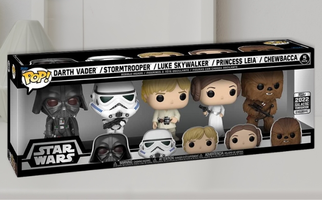 Funko Pop Vinyl Star Wars Darth Vader Stormtrooper Luke Skywalker Princess Leia and Chewbacca 1