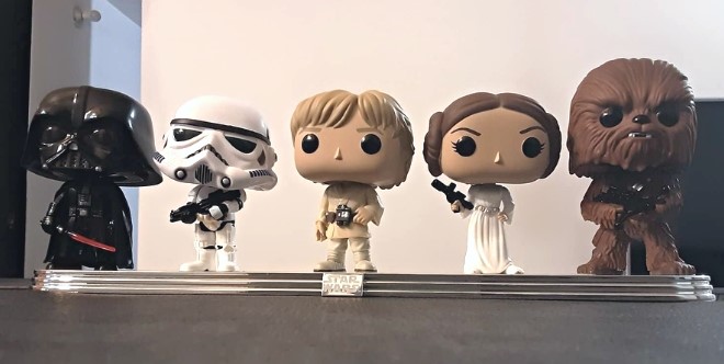 Funko Pop Vinyl Star Wars Darth Vader Stormtrooper Luke Skywalker Princess Leia and Chewbacca