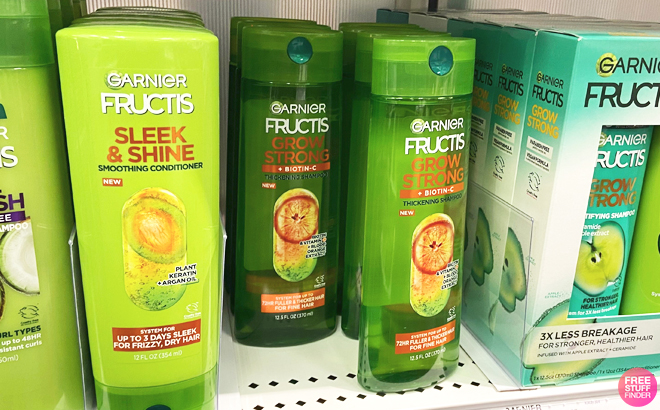 Garnier Fructis Shampoo Conditioner on a Shelf