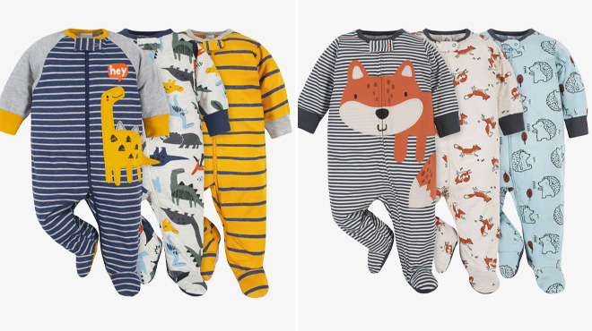 Gerber 3-Pack Baby Boys Dino Sleep N Plays