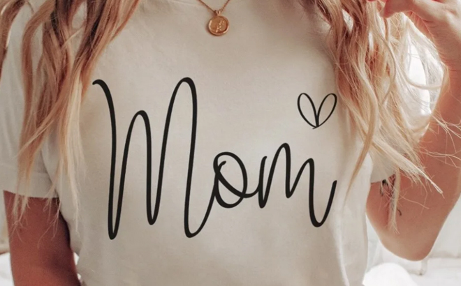Girl WearingMom Mama Mommy Graphic Tees 1