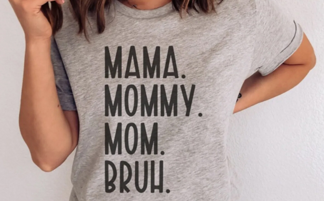 Girl WearingMom Mama Mommy Graphic Tees