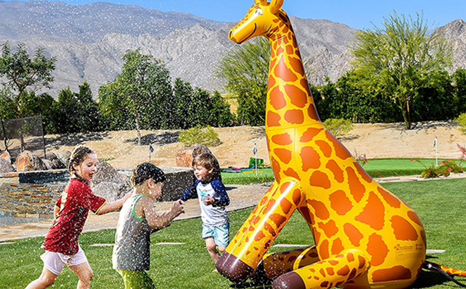 GoFloats Giant Inflatable Giraffe Party Sprinkler