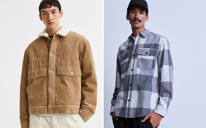 H&M Mens Jacket And Overshirt On Models