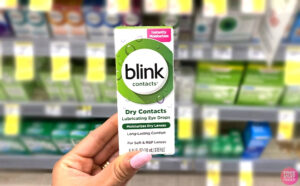 Hand Holding Blink Contacts Lubricating Eye Drops 0 34 Fl Oz at Walgreens