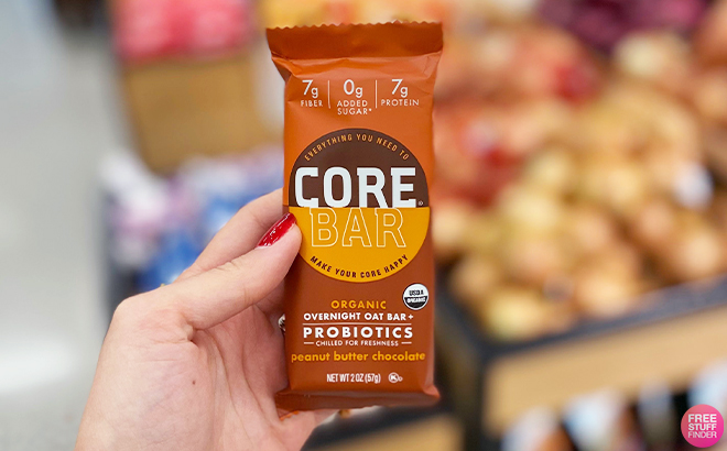Hand Holding Core Bar Peanut Butter Flavor at Target