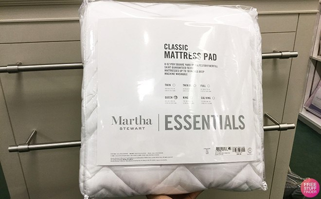 Hand Holding Martha Stewart Classic Mattress Pad at Macys